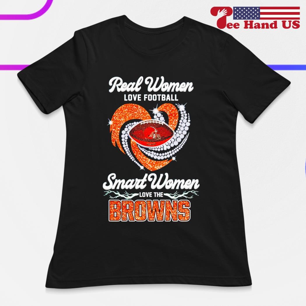 Real Women Love Football Smart Women Love The Cleveland Browns 2023 Logo  Shirt Size up S