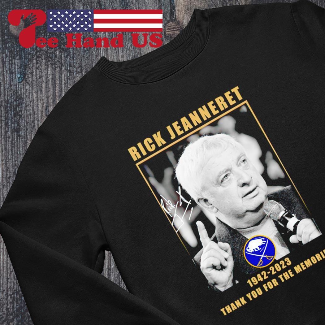 In memory of 1942 2023 rick jeanneret thank you for the memories shirt,  hoodie, sweater, long sleeve and tank top