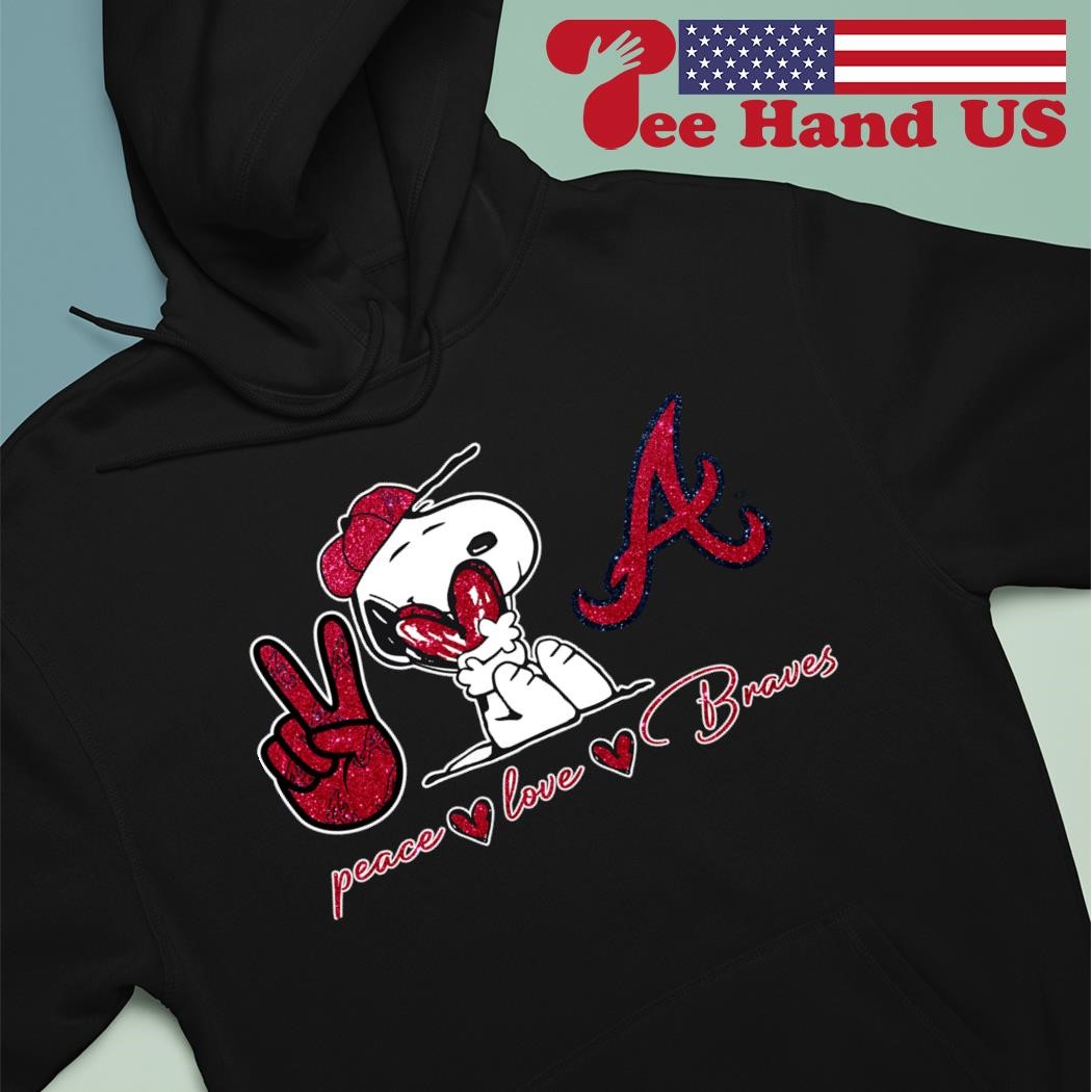 Snoopy Atlanta Braves Peace Love Braves Shirt