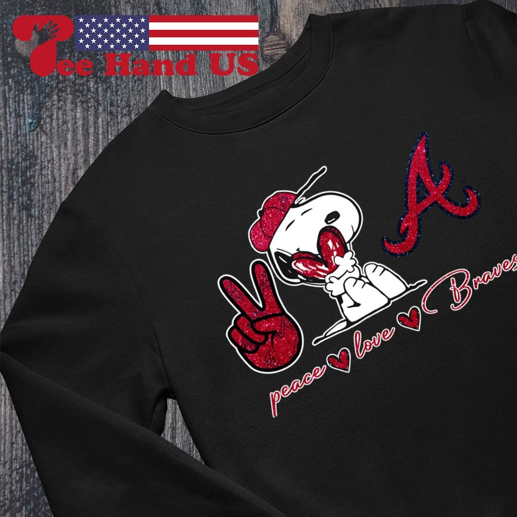 Snoopy Atlanta Braves Peace Love Braves shirt, hoodie, sweater