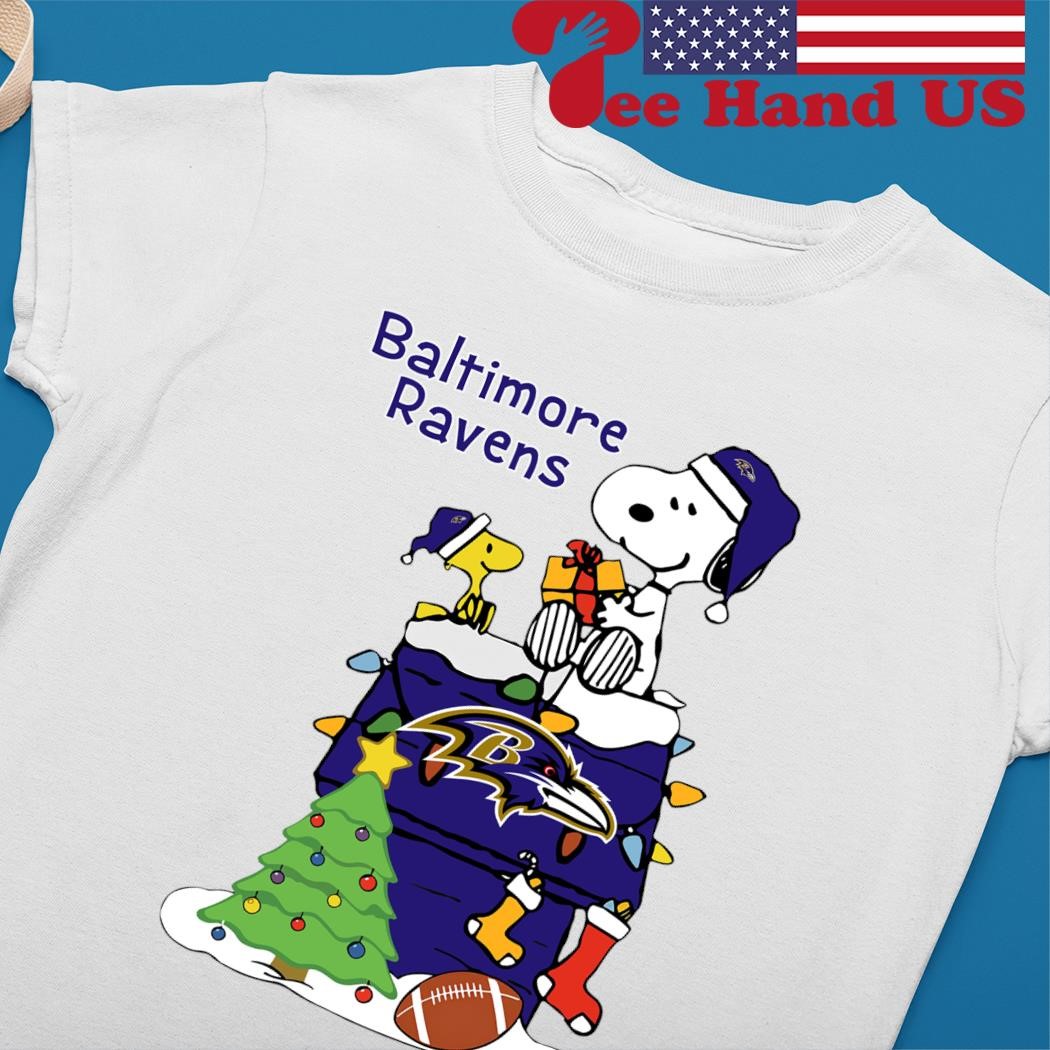 Snoopy And Woodstock Baltimore Ravens Christmas Shirt, hoodie