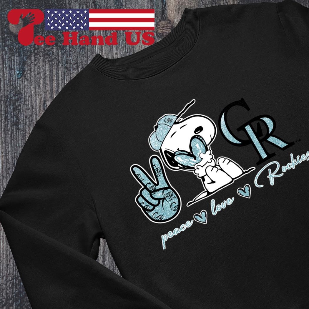 Snoopy Colorado Rockies Peace Love Rockies shirt, hoodie, sweater, long  sleeve and tank top