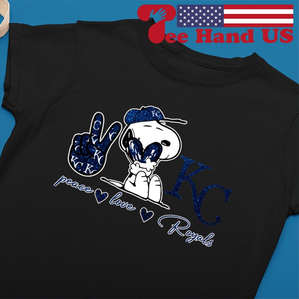 Snoopy peace love Kansas City Royals shirt - Kingteeshop