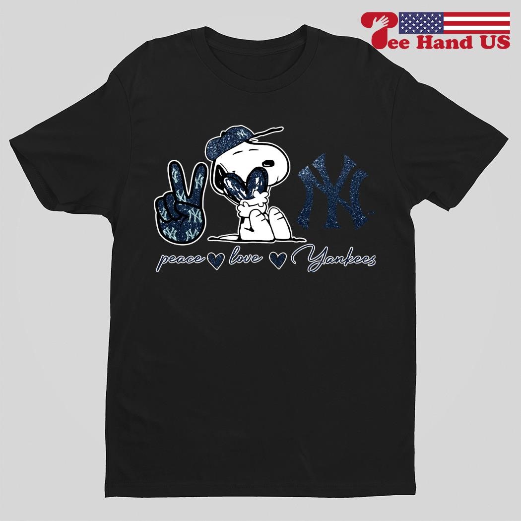 Snoopy peace love New York Yankees shirt - Kingteeshop