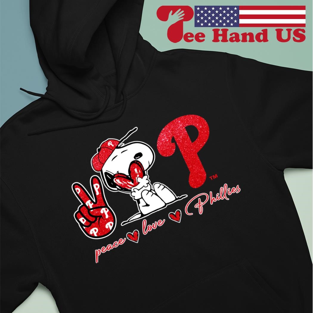Snoopy Peace Love Philadelphia Phillies Shirt, hoodie, longsleeve,  sweatshirt, v-neck tee