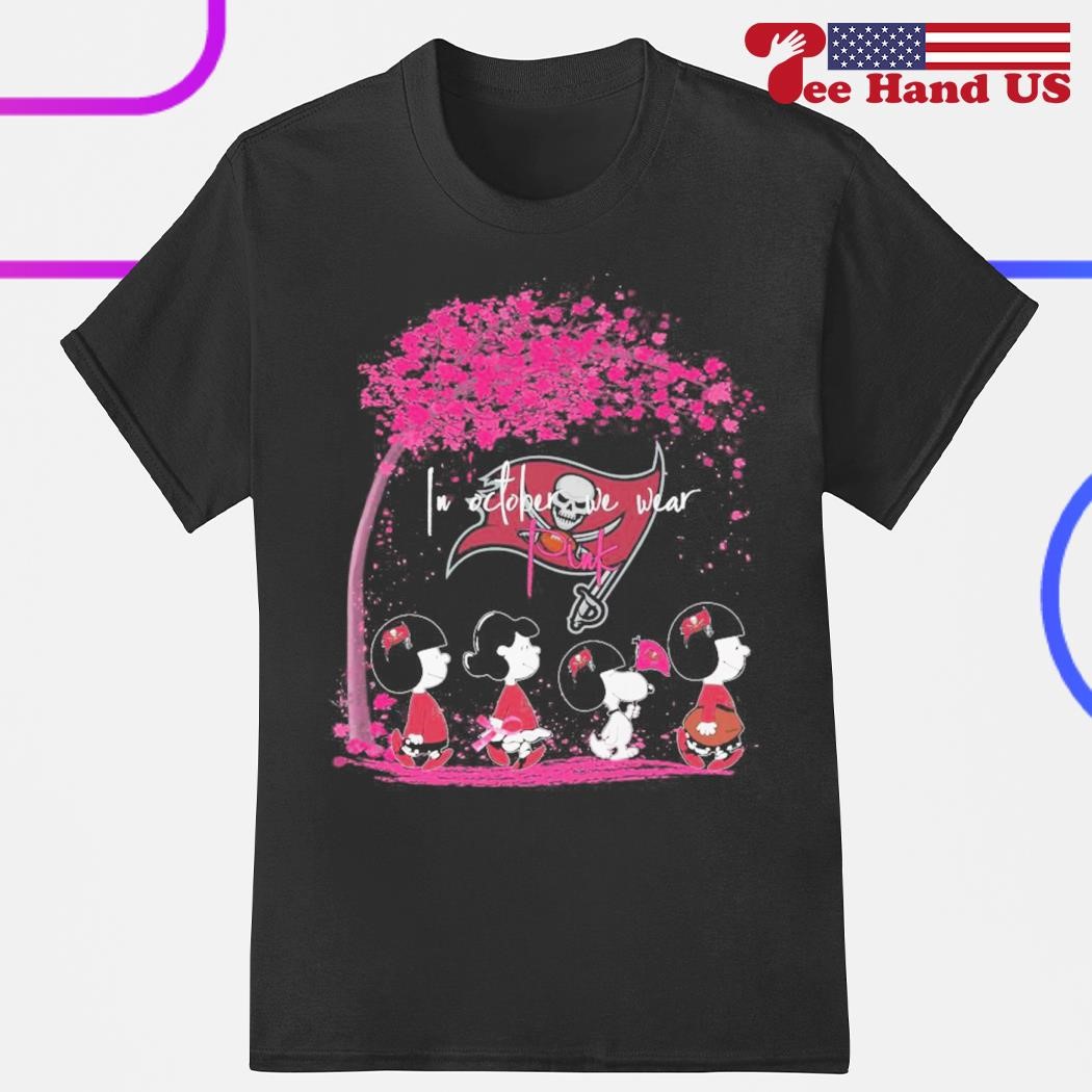 Tampa Bay Buccaneers Peanut Characters In October We Wear Pink 2023 Shirt -  The Clothes You'll Ever Need