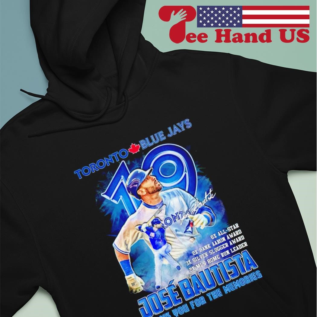 Jose Bautista Toronto Blue Jays 2023 signature thank you for the memories  shirt, hoodie, sweater, long sleeve and tank top
