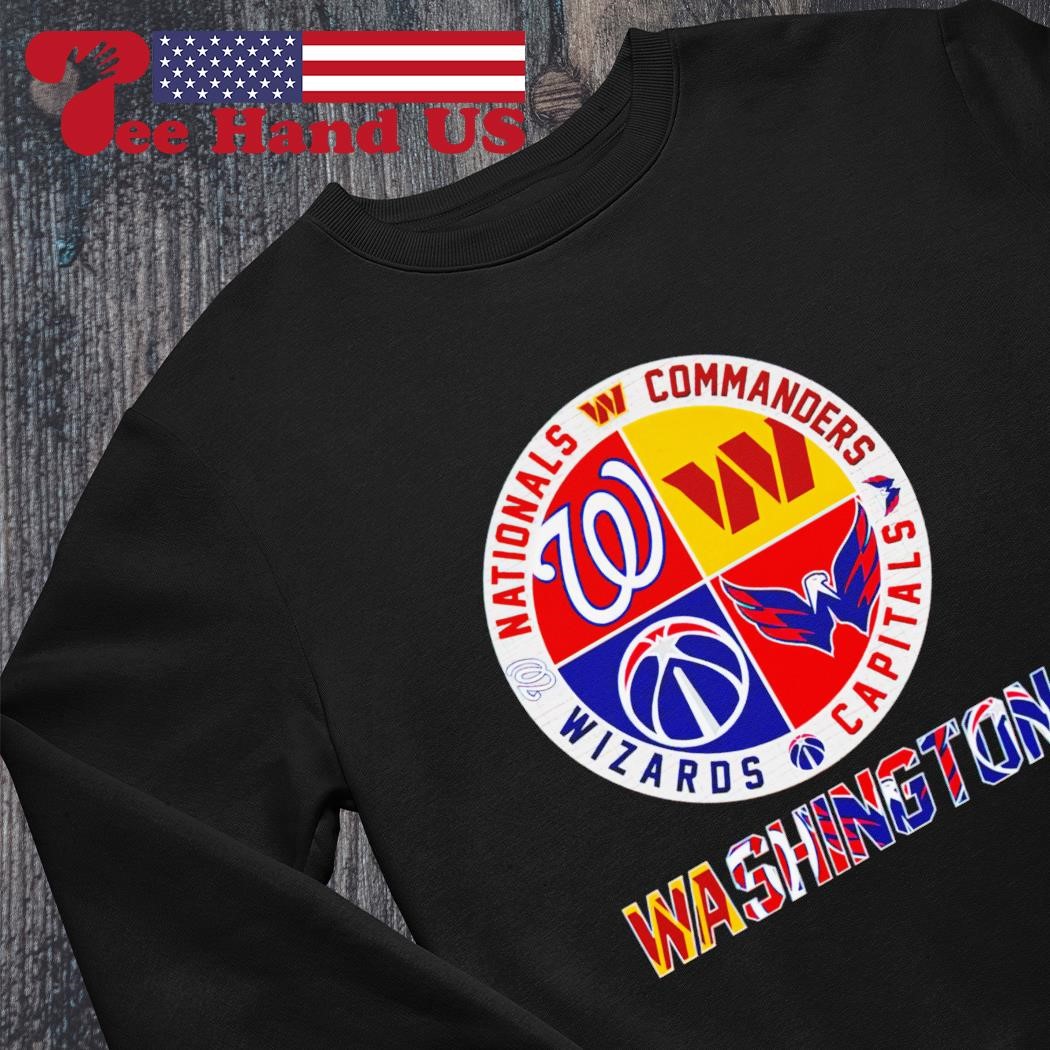 Washington Nationals Commanders Wizards Capitals logo shirt