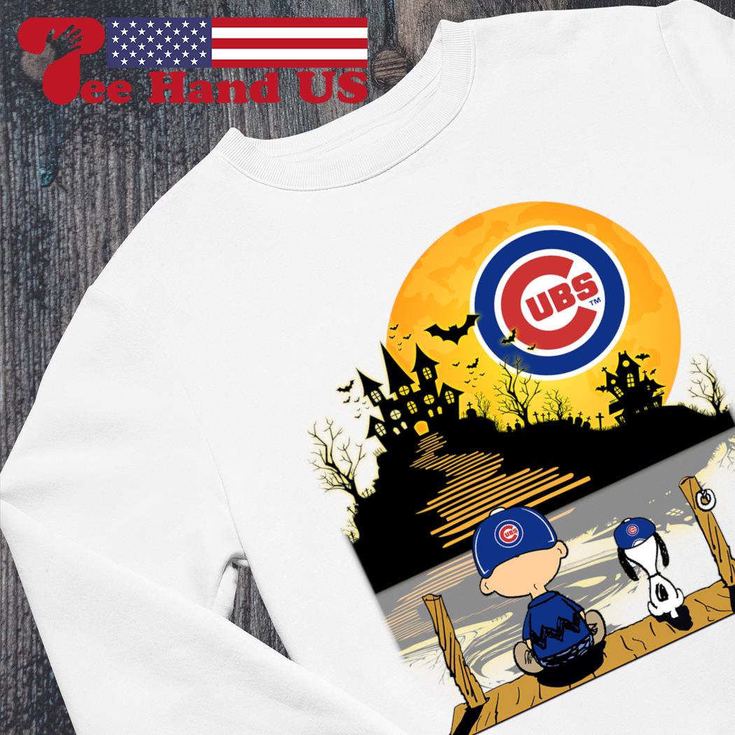 Chicago Cubs Snoopy and Charlie Brown Sit Under Moon Peanuts