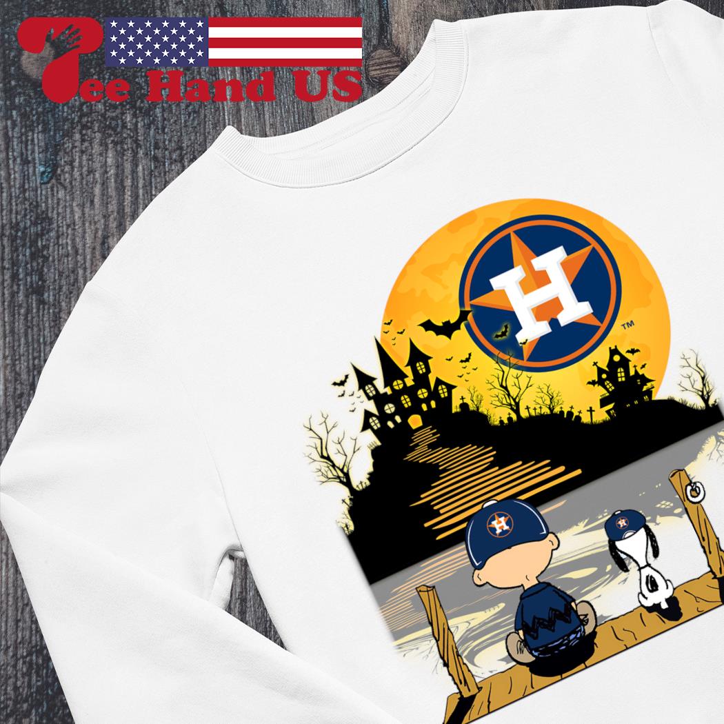 Snoopy and Charlie Brown Pumpkin Houston Astros Halloween Moon shirt,  hoodie, sweater, long sleeve and tank top