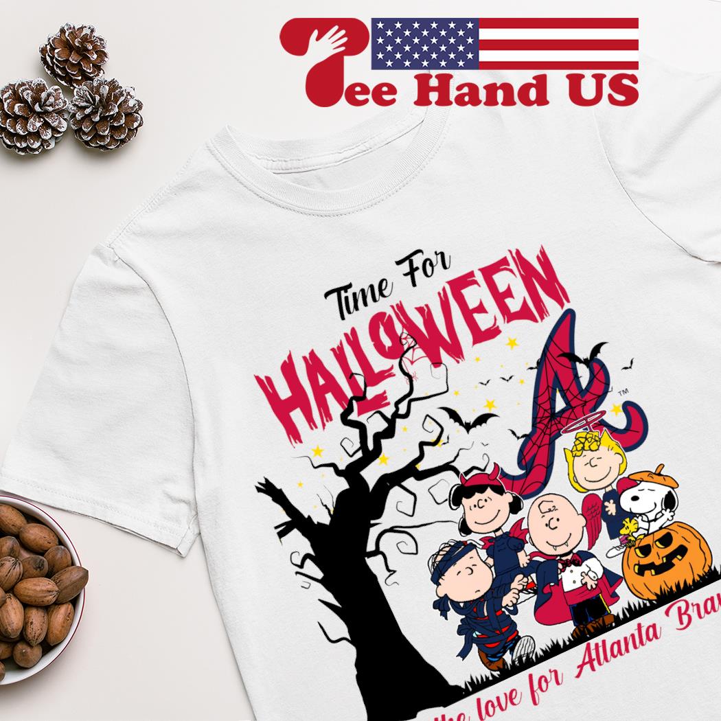 Peanuts Time For Halloween And The Love For Atlanta Braves shirt, hoodie,  sweater, long sleeve and tank top
