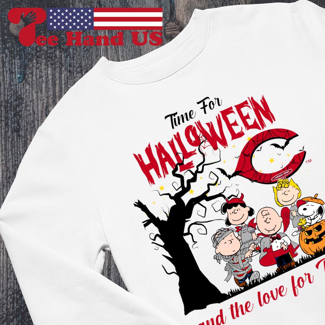 Peanuts Time For Halloween And The Love For Cincinnati Reds shirt, hoodie,  sweater, long sleeve and tank top
