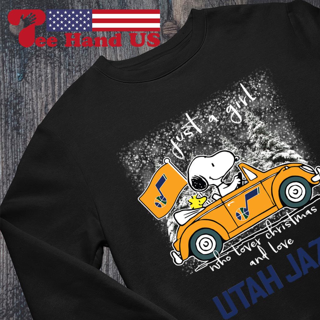 Snoopy Just a girl who lover christmas and love Utah Jazz shirt, hoodie,  sweater, long sleeve and tank top