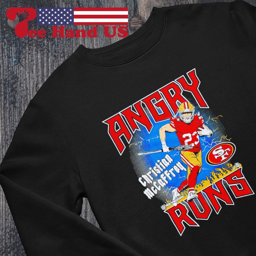 Angry runs 49ers christian mccaffrey shirt, hoodie, sweater, long