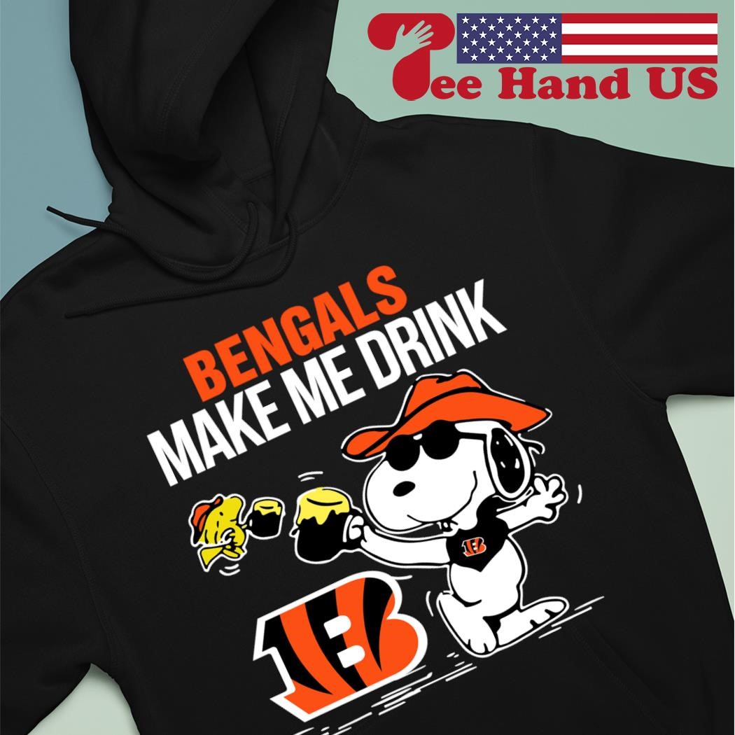 Bengals Snoopy Make Me Drink shirt, hoodie, sweater, long sleeve and tank  top