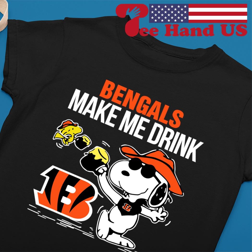 Bengals Snoopy Make Me Drink shirt, hoodie, sweater, long sleeve and tank  top