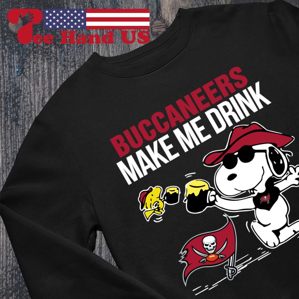 Buccaneers Snoopy Make Me Drink shirt, hoodie, sweater, long