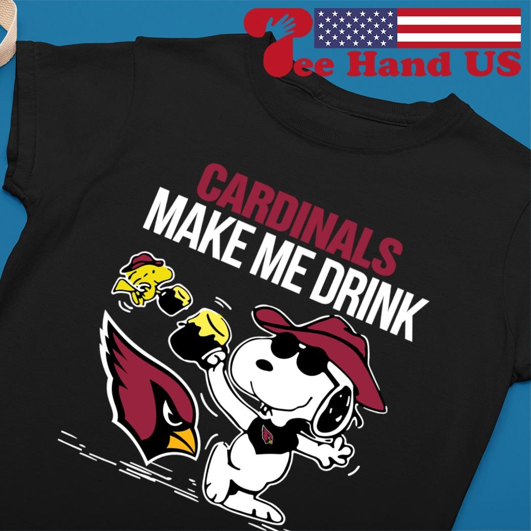 Arizona Cardinals Makes Me Drink Snoopy And Woodstock T-Shirt - T