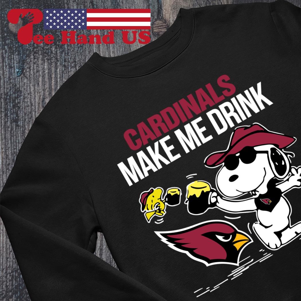 Cardinals Snoopy Make Me Drink shirt, hoodie, sweater, long sleeve