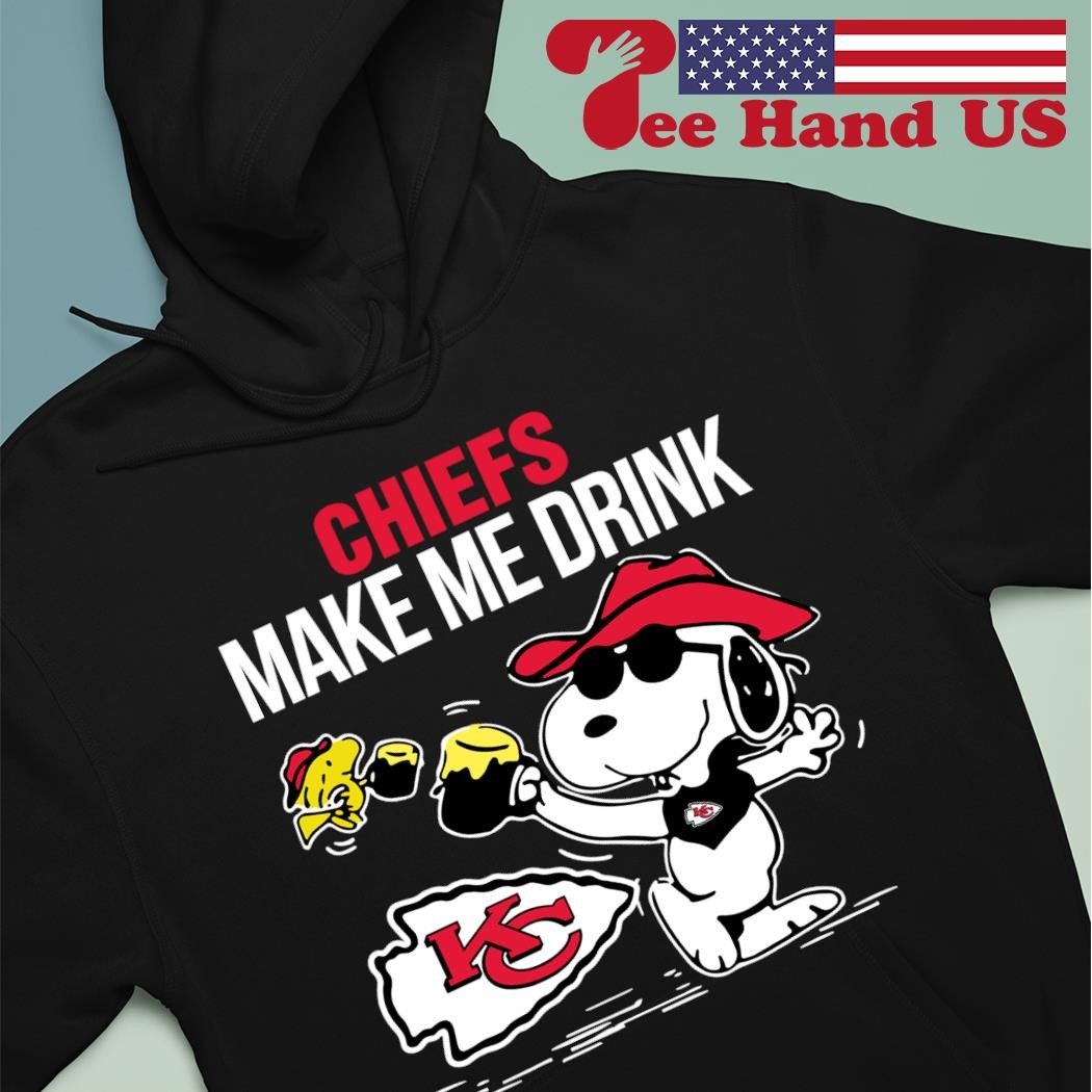 Chiefs Snoopy Make Me Drink shirt, hoodie, sweater, long sleeve and tank top