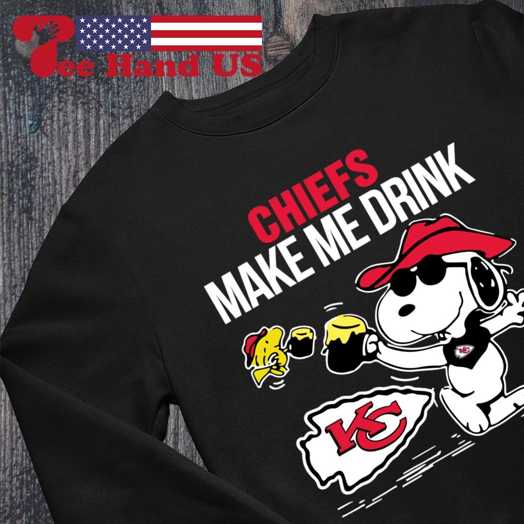 Chiefs Snoopy Make Me Drink shirt, hoodie, sweater, long sleeve and tank top