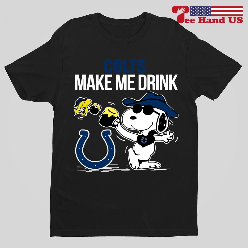 Colts Snoopy Make Me Drink shirt, hoodie, sweater, long sleeve and