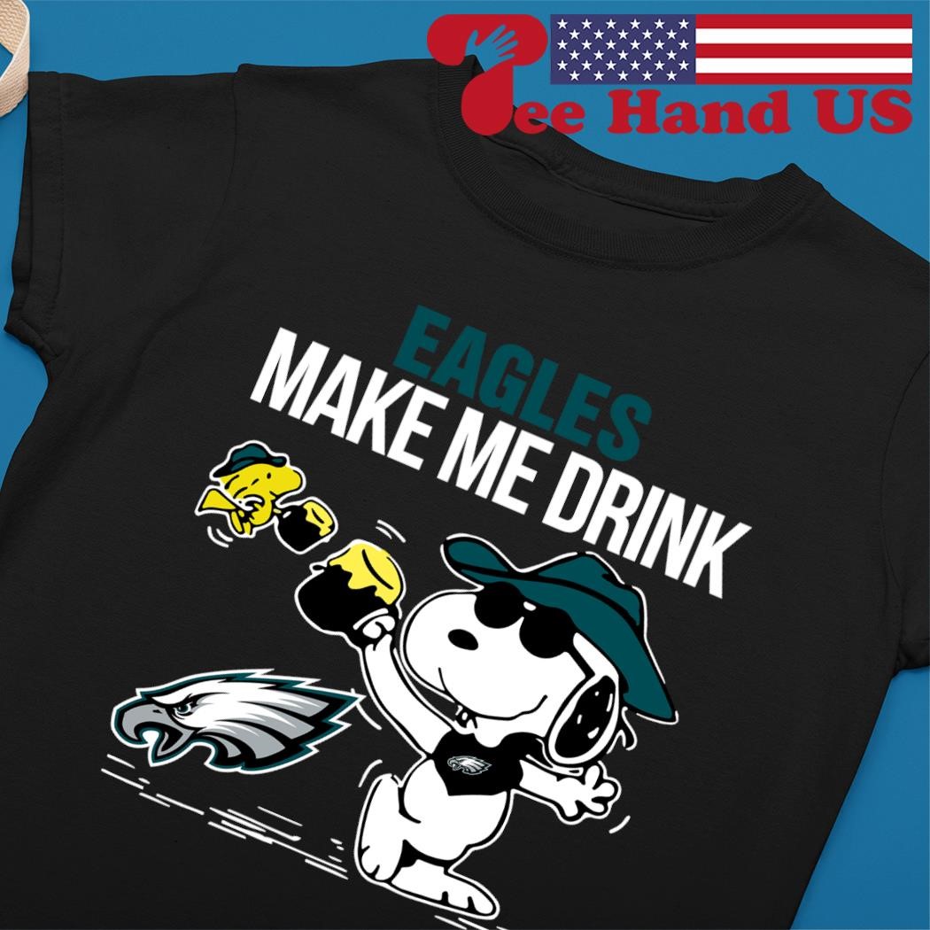 Eagles Snoopy Make Me Drink shirt, hoodie, sweater, long sleeve