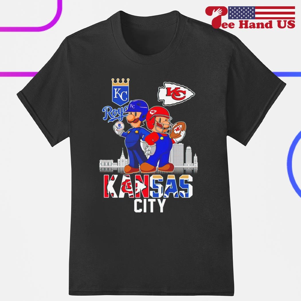 Super Mario Kansas City Royals And Kansas City Chiefs City Skyline Shirt -  Guineashirt Premium ™ LLC