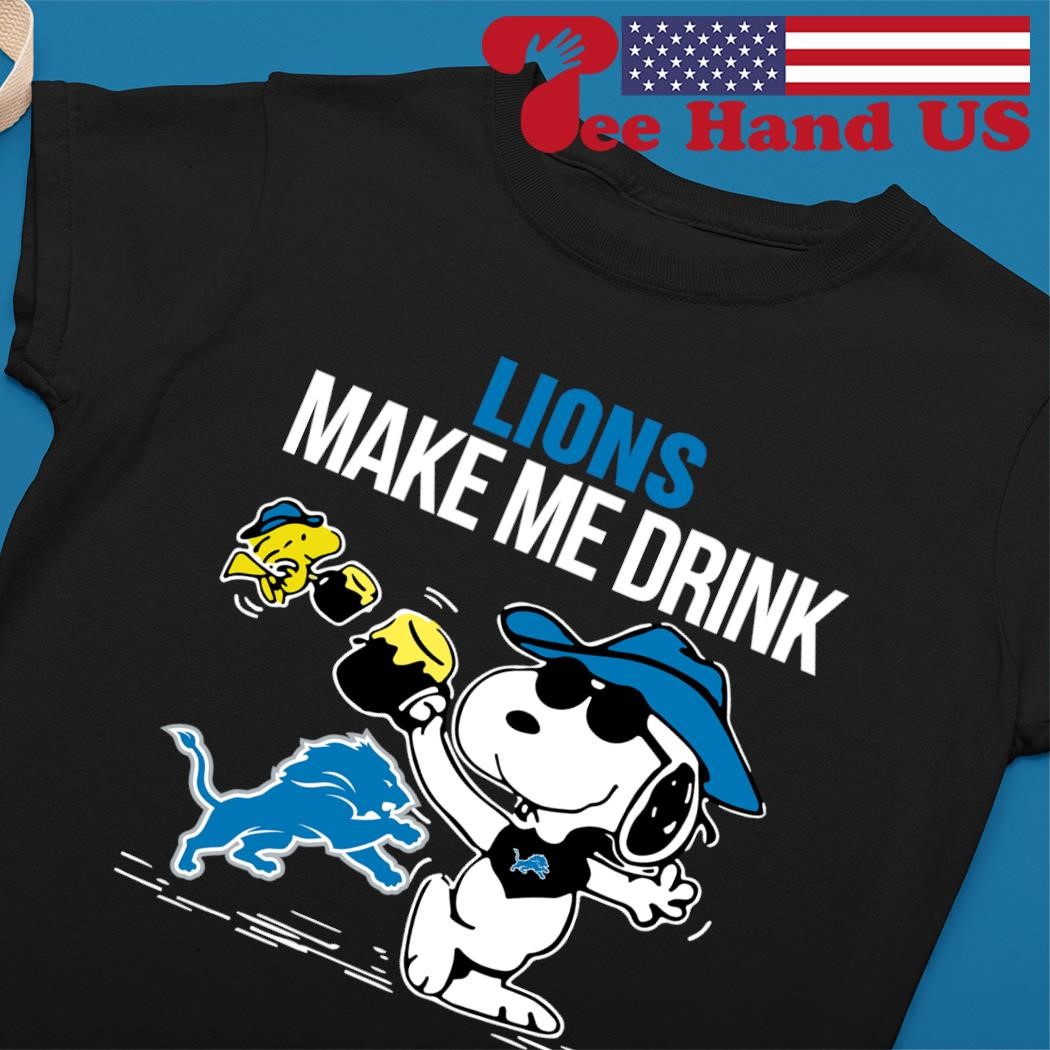 Lions Snoopy Make Me Drink shirt, hoodie, sweater, long sleeve and