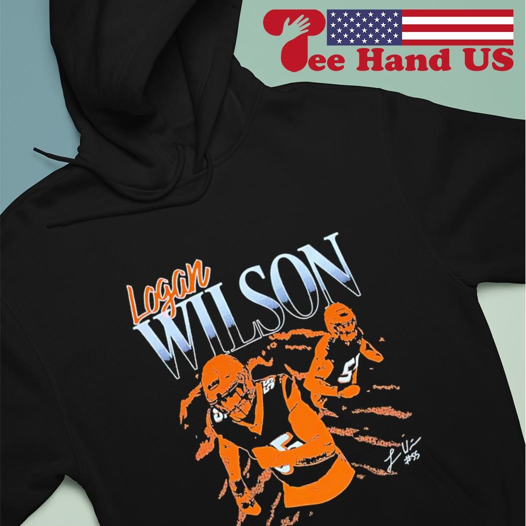 Logan Wilson Cincinnati Bengals Men's Orange Name & Number Logo T-Shirt 