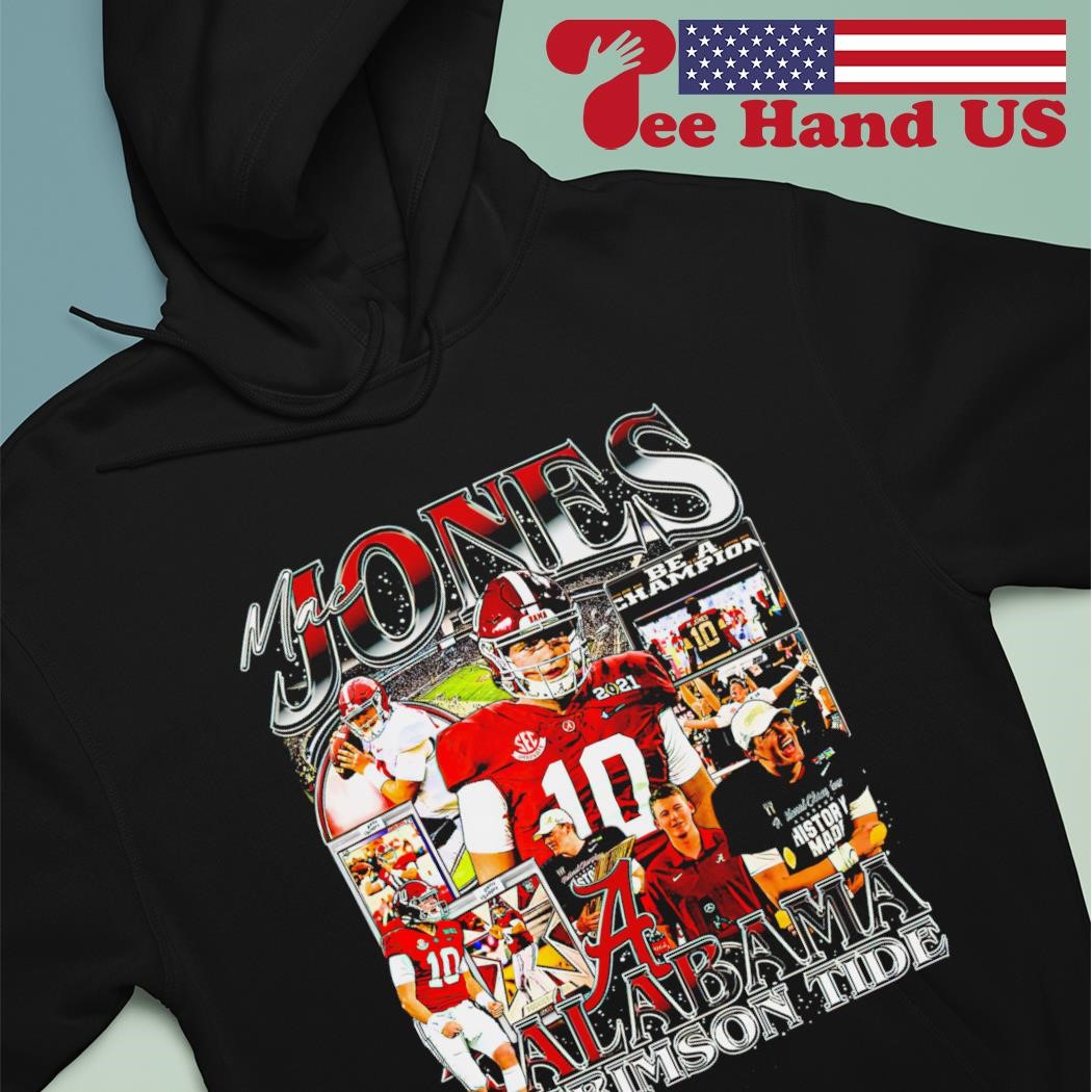 Mac Jones Alabama Crimson Tide football shirt, hoodie, sweater, long sleeve  and tank top