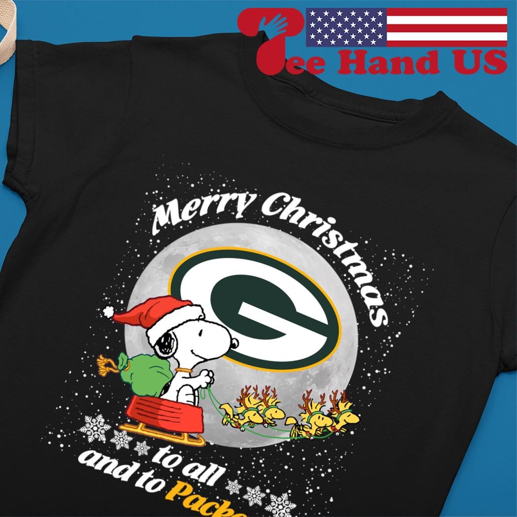 A Happy Christmas With Green Bay Packers Snoopy Unisex Jersey Tee 