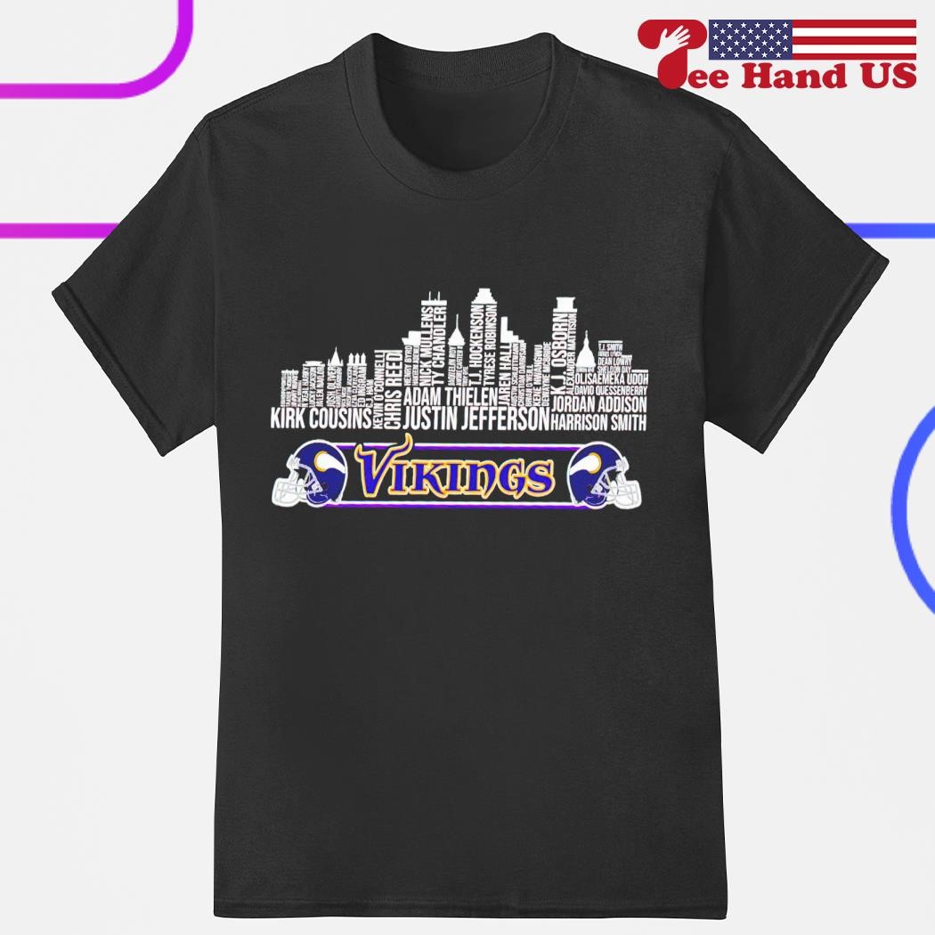 Minnesota Vikings players names 2022 NFC North Division city skyline logo  shirt, hoodie, sweater, long sleeve and tank top