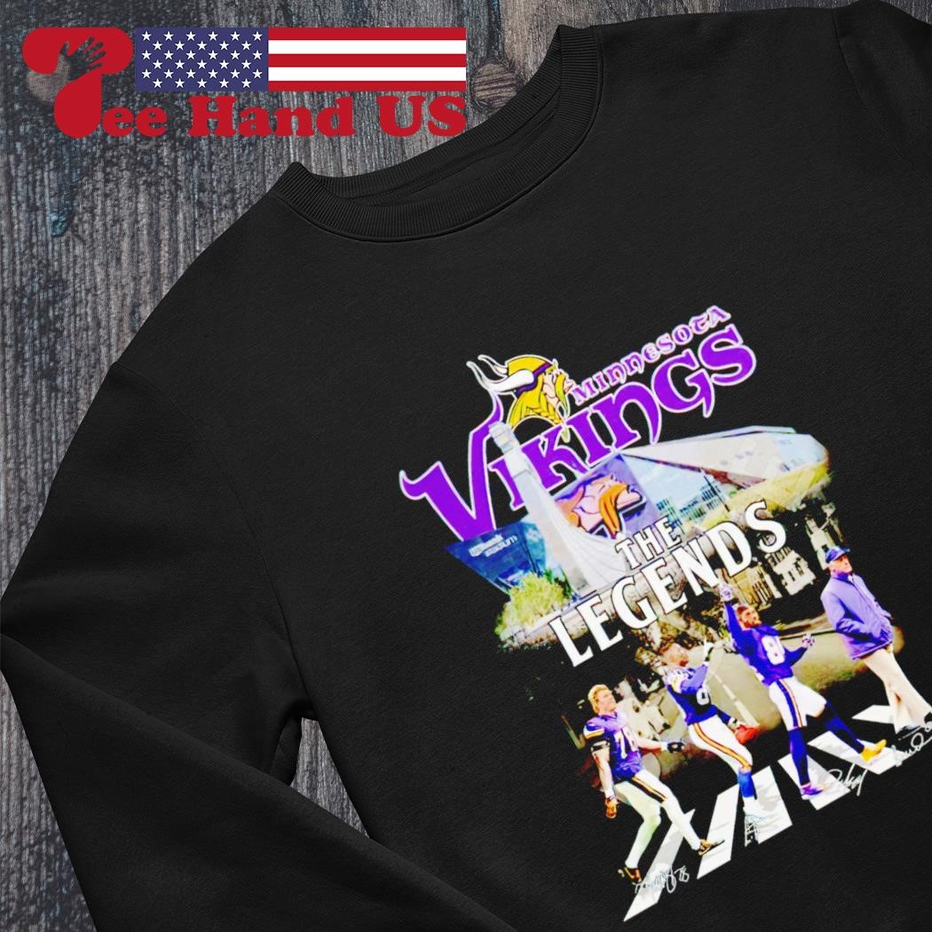 Minnesota Vikings the legend on the road signatures shirt, hoodie, sweater,  long sleeve and tank top