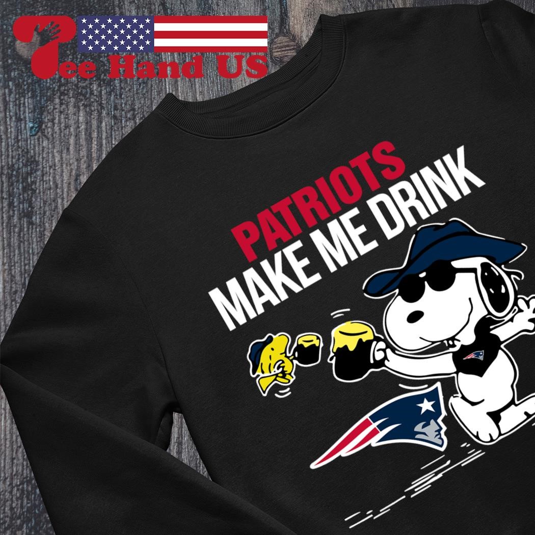 Patriots Snoopy Make Me Drink shirt,sweater, hoodie, sweater, long sleeve  and tank top