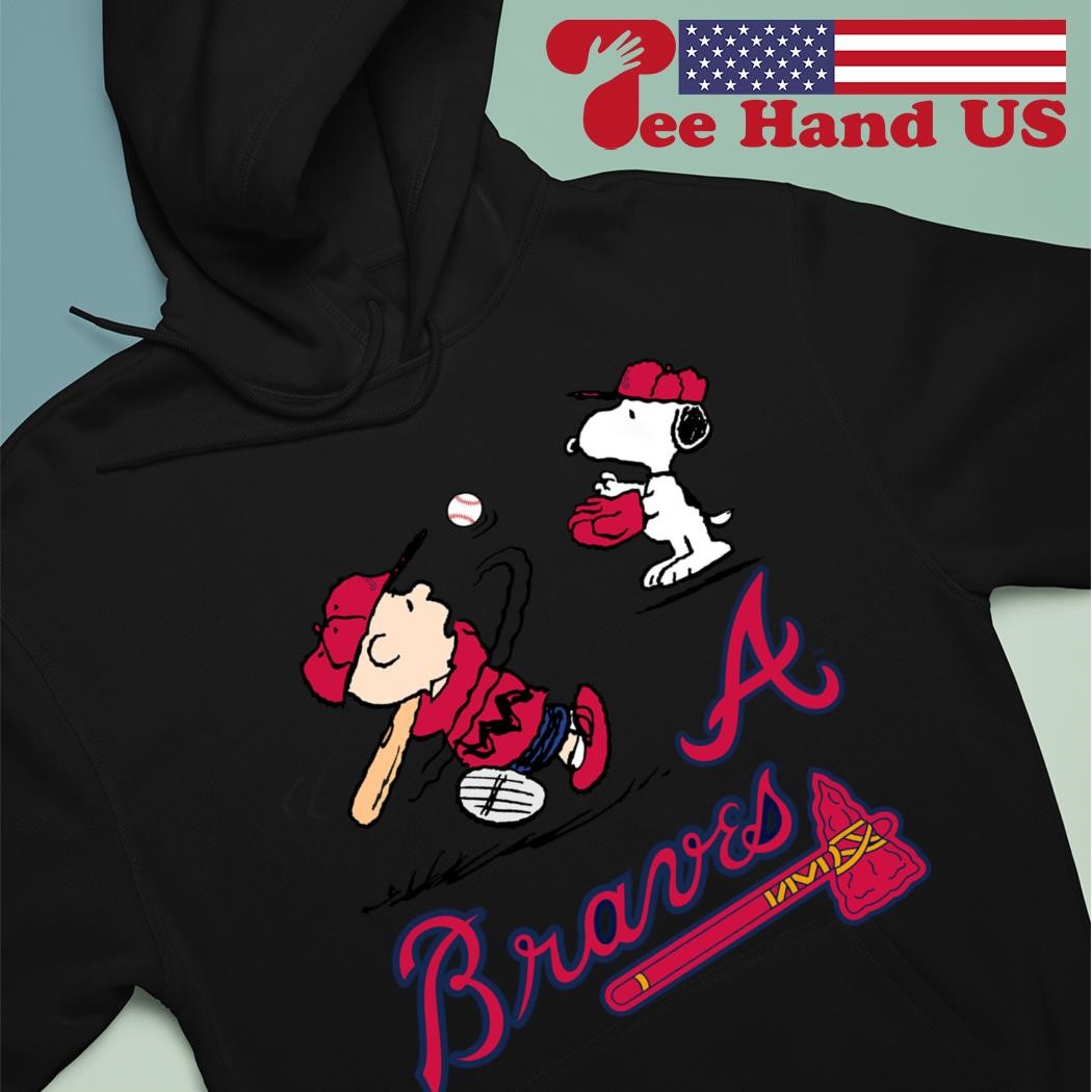 Peanuts Charlie Brown And Snoopy Playing Baseball Atlanta Braves