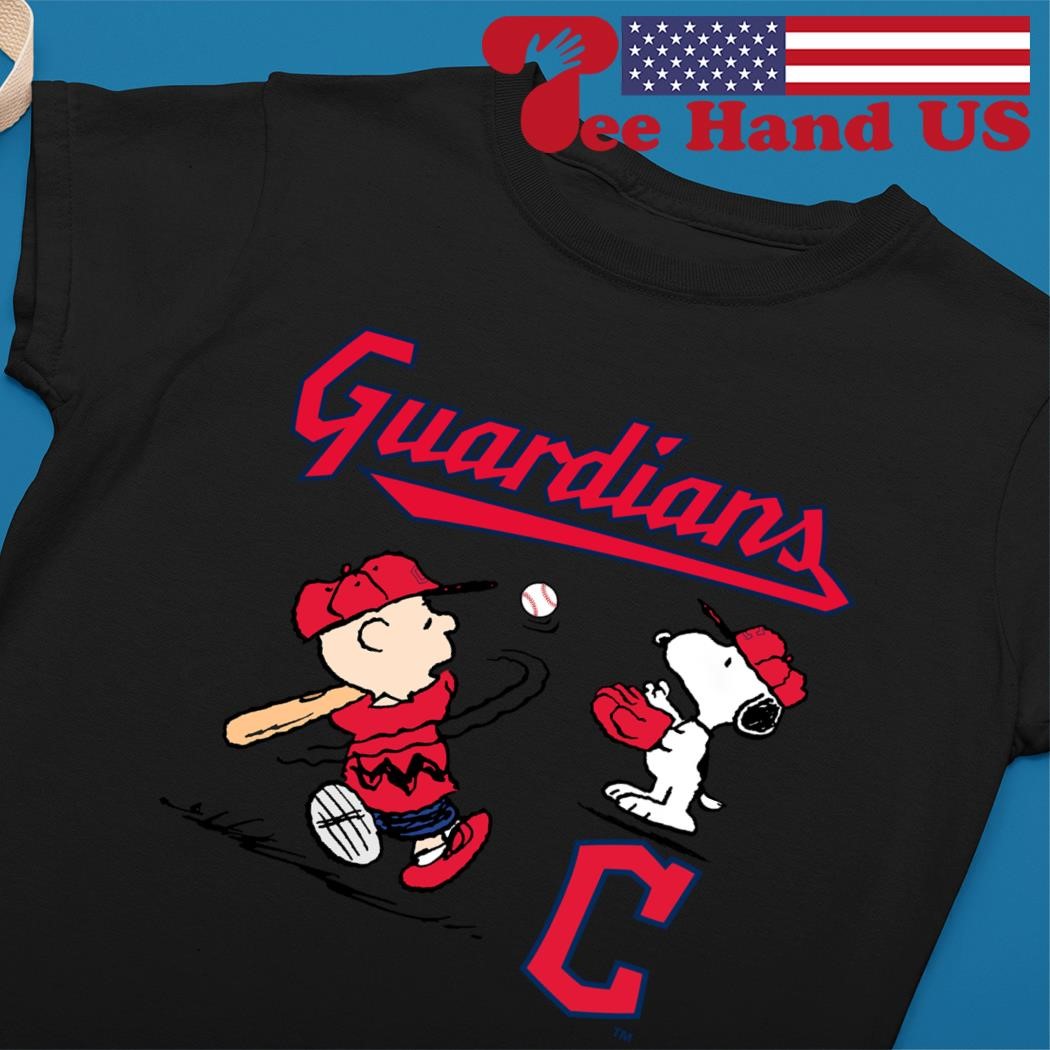 Charlie Brown And Snoopy Playing Baseball Cleveland Guardians Mlb