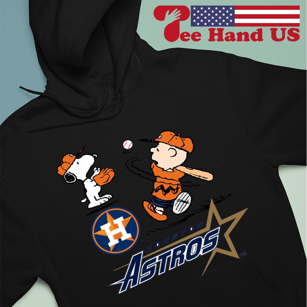 Official peanuts 2023 Charlie brown and Snoopy playing baseball houston  astros shirt, hoodie, sweatshirt for men and women