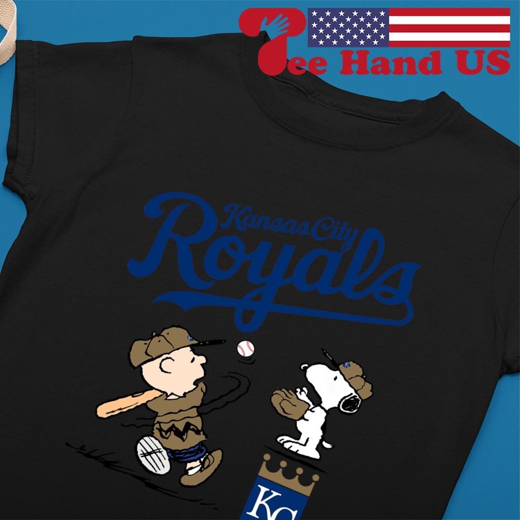 Charlie Brown And Snoopy Playing Baseball Kansas City Royals Mlb 2023 T-shirt,Sweater,  Hoodie, And Long Sleeved, Ladies, Tank Top