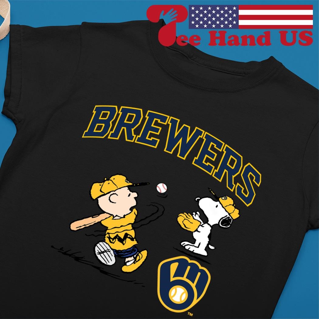 Peanuts Charlie Brown And Snoopy Playing Baseball Milwaukee Brewers shirt,  hoodie, sweater, long sleeve and tank top