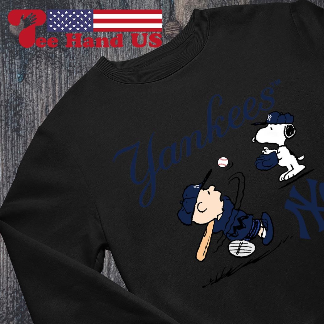 Peanuts Charlie Brown And Snoopy Playing Baseball New York Yankees