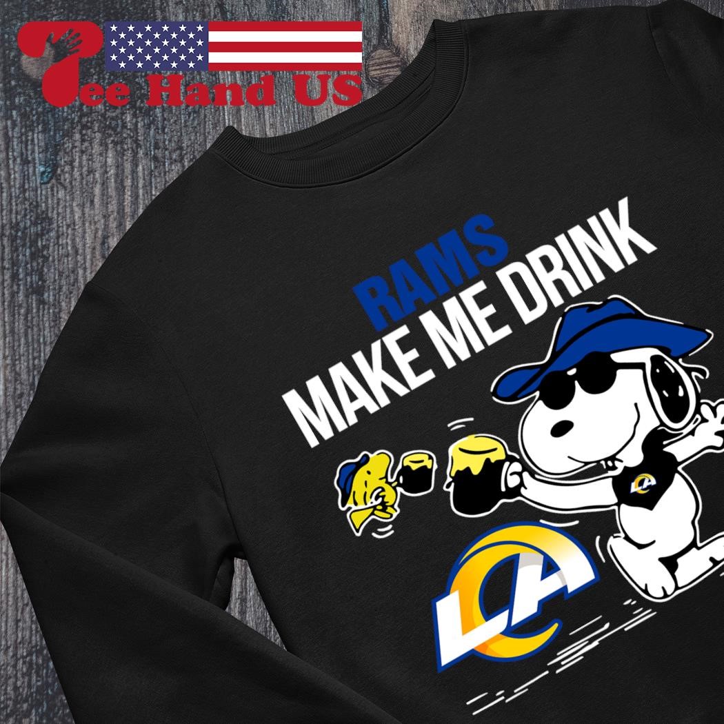 Rams Snoopy Make Me Drink shirt, hoodie, sweater, long sleeve and tank top