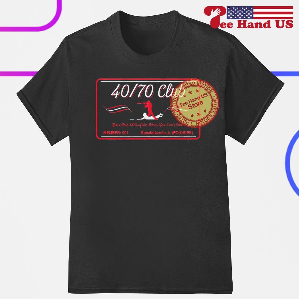 Ronald Acuña Jr: 40/70 Club Membership Card Tee Shirt - HollyTees