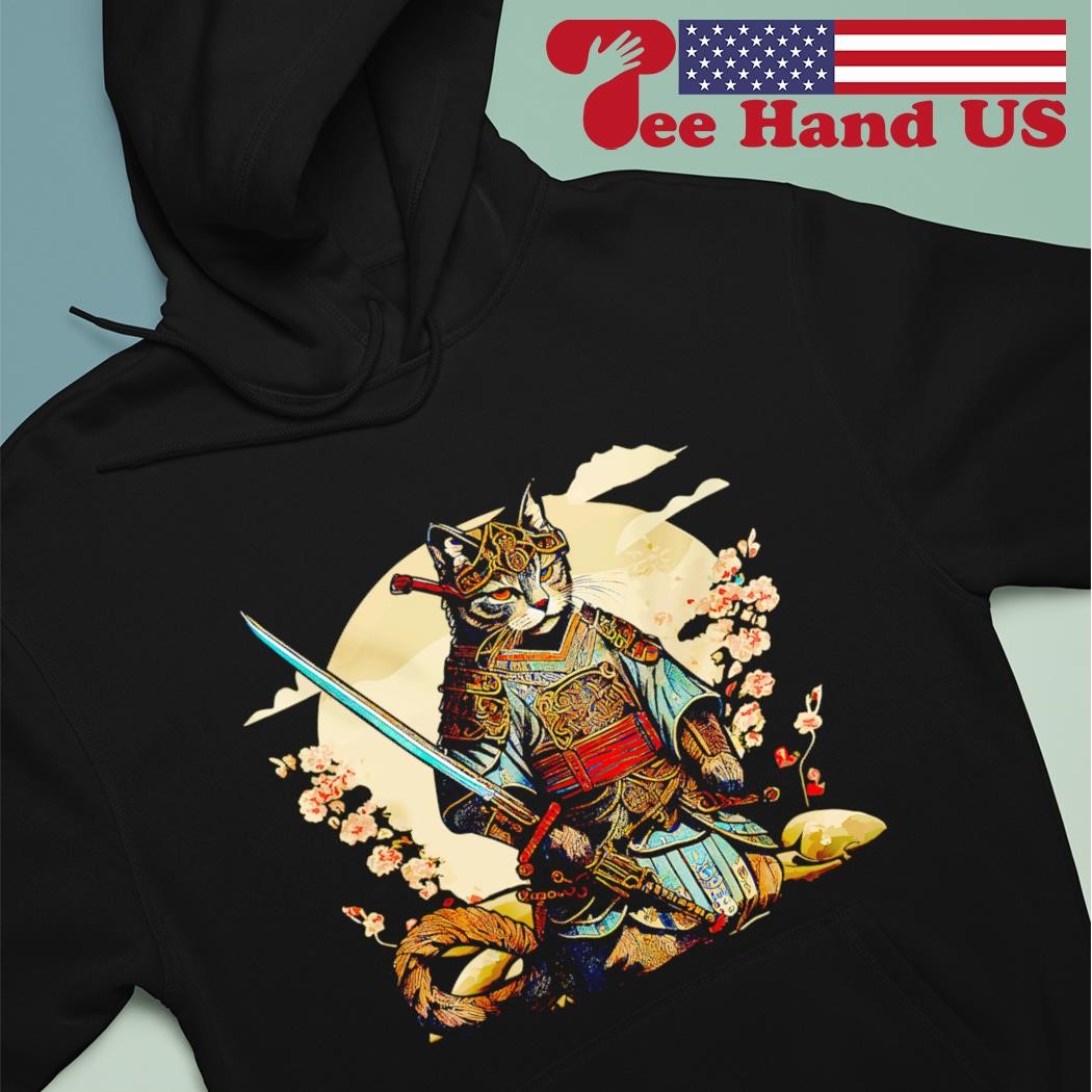 Samurai cat vintage shirt hoodie.jpg