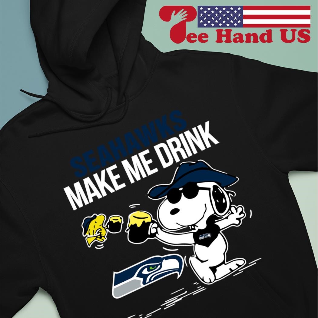 Seahawks Snoopy Make Me Drink shirt, hoodie, sweater, long sleeve and tank  top