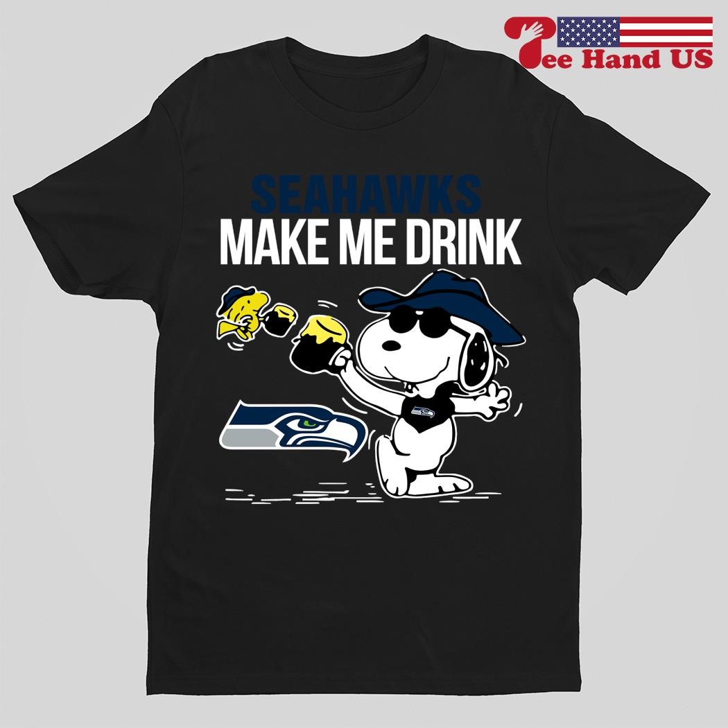 Seahawks Snoopy Make Me Drink shirt, hoodie, sweater, long sleeve and tank  top