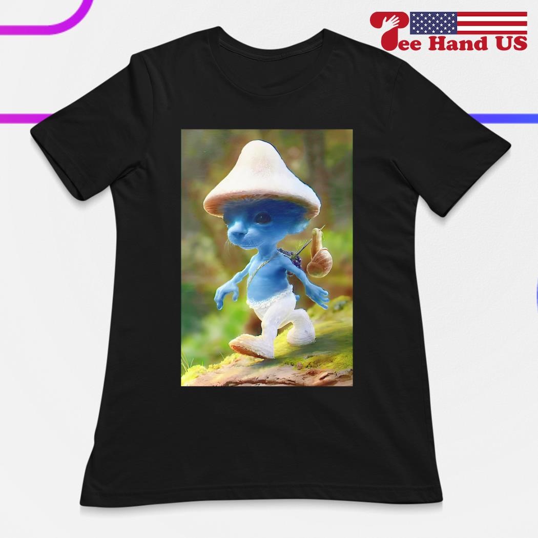 Smurf Cat Realistic Cat Mushroom T-Shirt