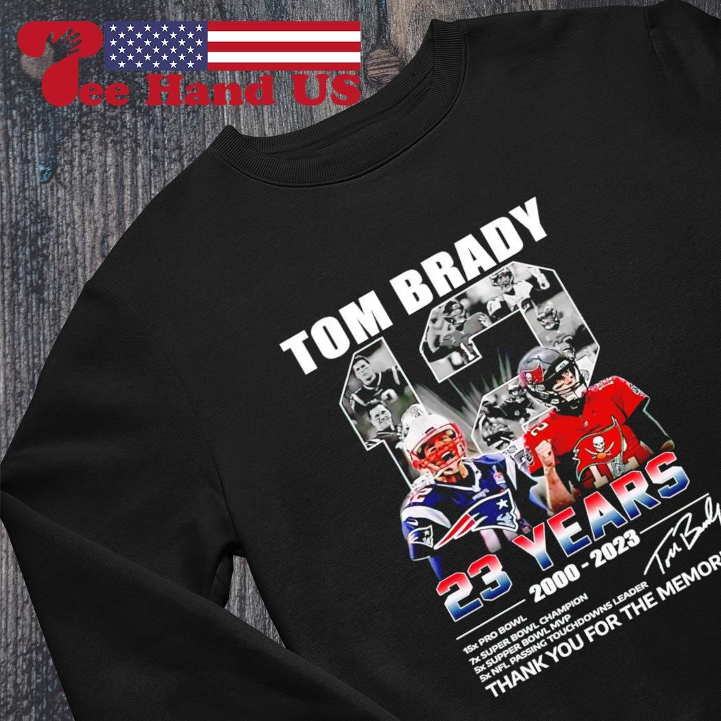 Tom brady 2000 2023 thank you for the memories signature shirt