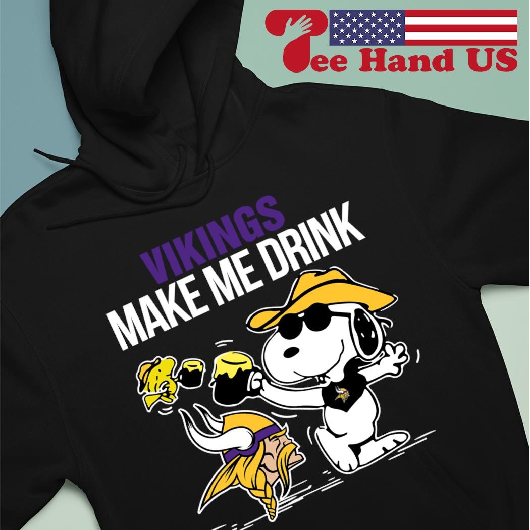 Minnesota Vikings Makes Me Drink Snoopy And Woodstock T-Shirt - T