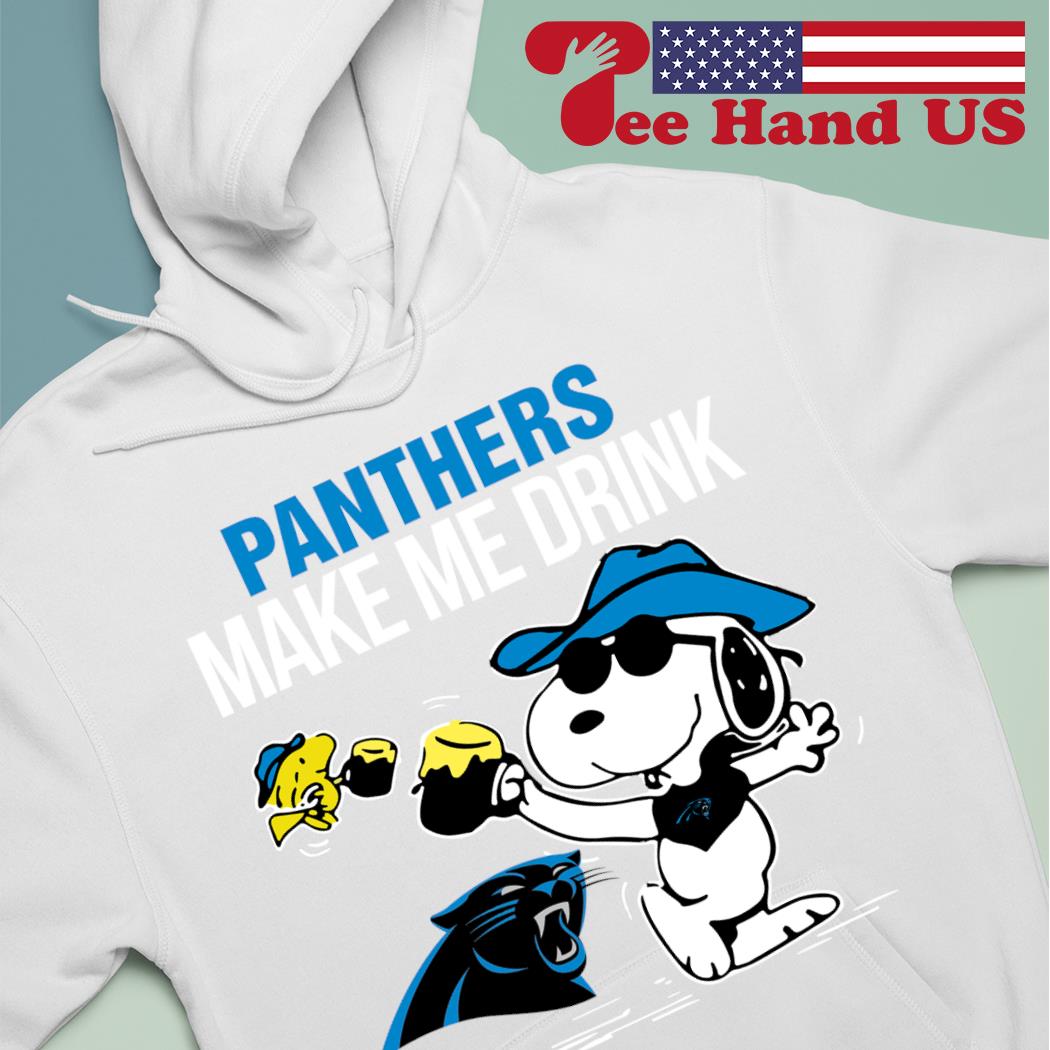 Panthers Snoopy Make Me Drink shirt,sweater, hoodie, sweater, long